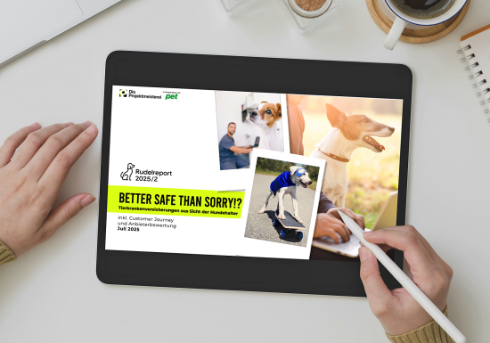Cover of the second Rudelreport on a tablet. Cover of the second Rudelreport on a tablet.