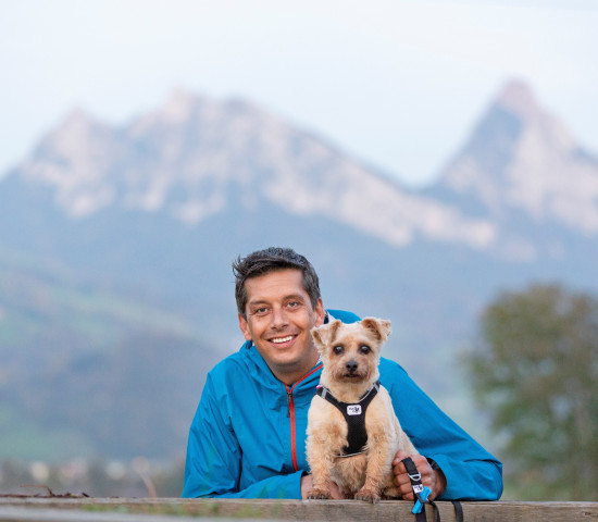 Company founder Mark Zimmermann (pictured with his dog Kylie) is responsible within the company for product design, among other things.