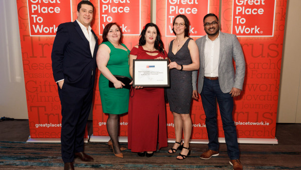 The Best Workplace accolade was presented to the team at the Great Place to Work Best Workplaces in Ireland awards in Dublin on 27 February.