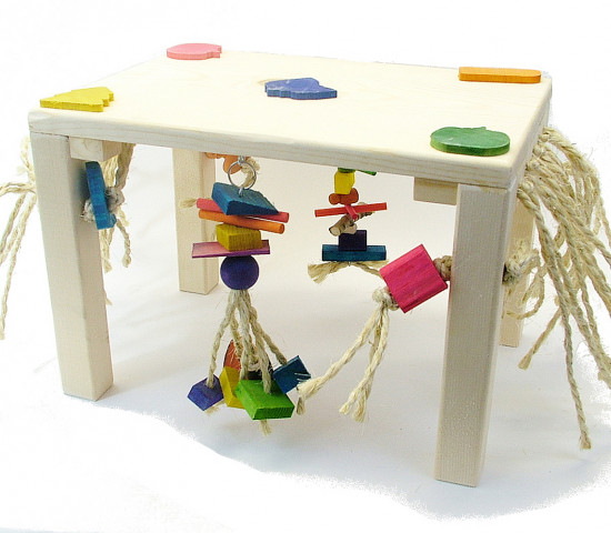 Bunnies will play on top of it, hide under it, and play with all the toys. It can be put in the bunny enclosure or kept in the living room as bunny furniture. Made from safe, non-toxic materials.
