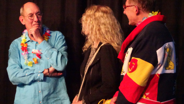 Herwig Eggerstedt (left) with his long-time colleagues Britta Beste and André Siegel.