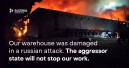 Suziria warehouse near Kyiv damaged in Russian attack