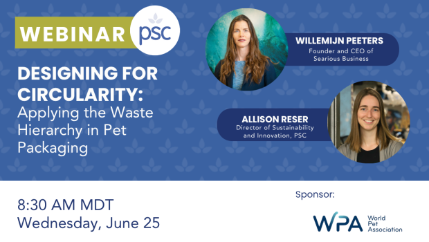 PSC discusses sustainable packaging for the pet industry in a webinar.