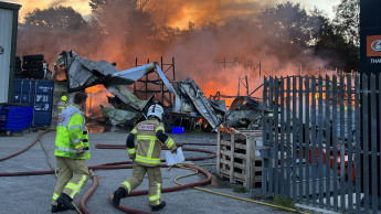 Big fire destroys warehouses and goods
