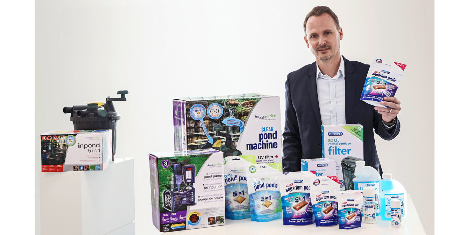 Sera managing director Maximilian Deharde with some of the new products in the portfolio. 