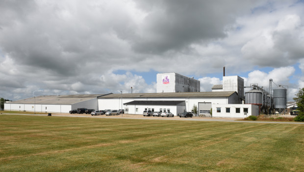 The photo shows the production site of the Vital Petfood Group (VPG) in Ølgod, Denmark.  