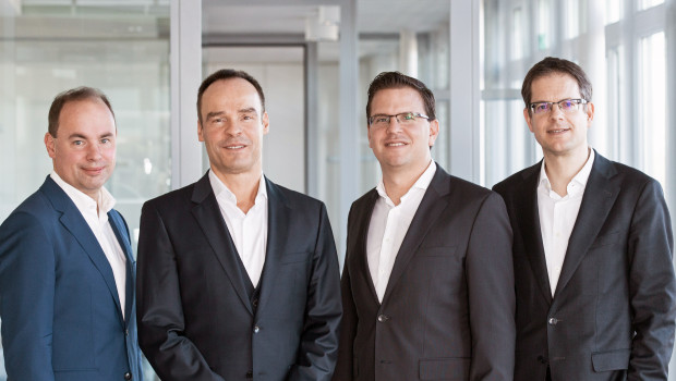 The Zooplus board (from left): Dr Mischa Ritter, Dr Cornelius Patt, Florian Welz and Andreas Grandinger.
