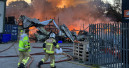 Big fire destroys warehouses and goods