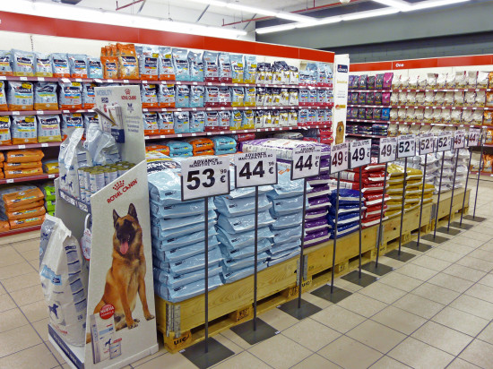 Pet stores offer a vast and impressively diverse range of dog food.