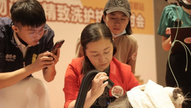 The campaign’s key activity is the fine grooming and skin care seminar, which includes lectures and practice to improve pet store groomers’ skills.