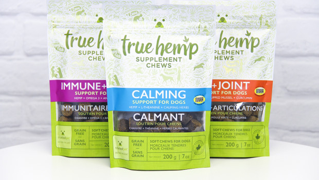 True Hemp dog chews, dental sticks and supplement oils are now sold across North America and Europe.