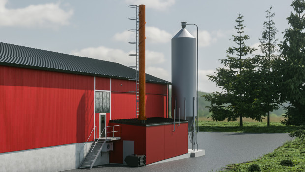 A rendering of the pet food factory.