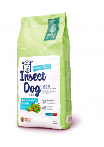Green Petfood has been marketing dog food with insect protein since autumn 2016. Green Petfood has been marketing dog food with insect protein since autumn 2016.